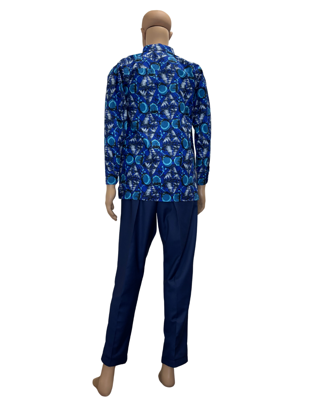 Blue Orbit Long Sleeves African Print Shirt