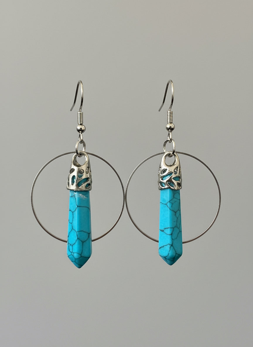 Turquoise Halo Earrings
