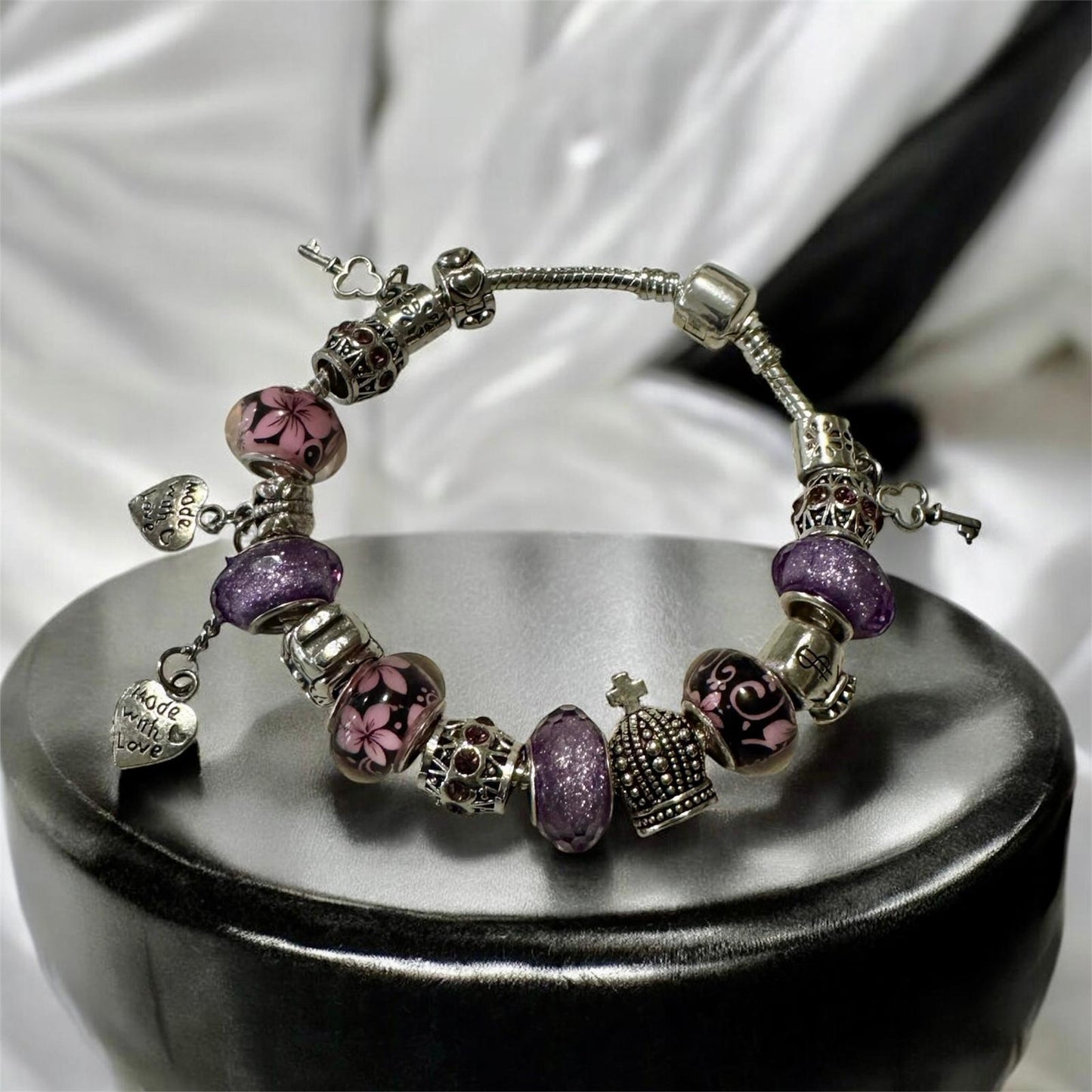 Rose Quartz Charm Bracelet