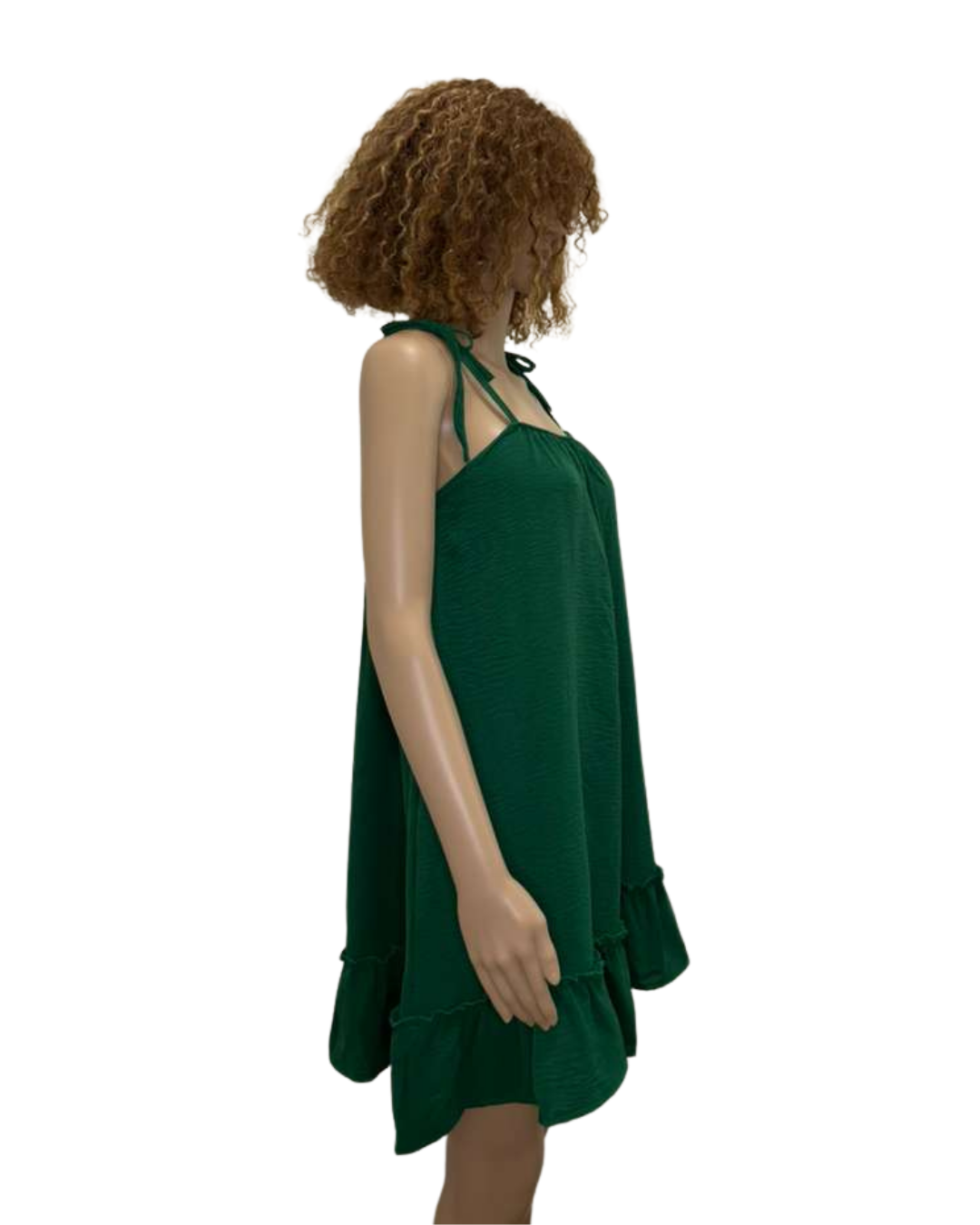 Emerald Tie-Strap Mini Dress