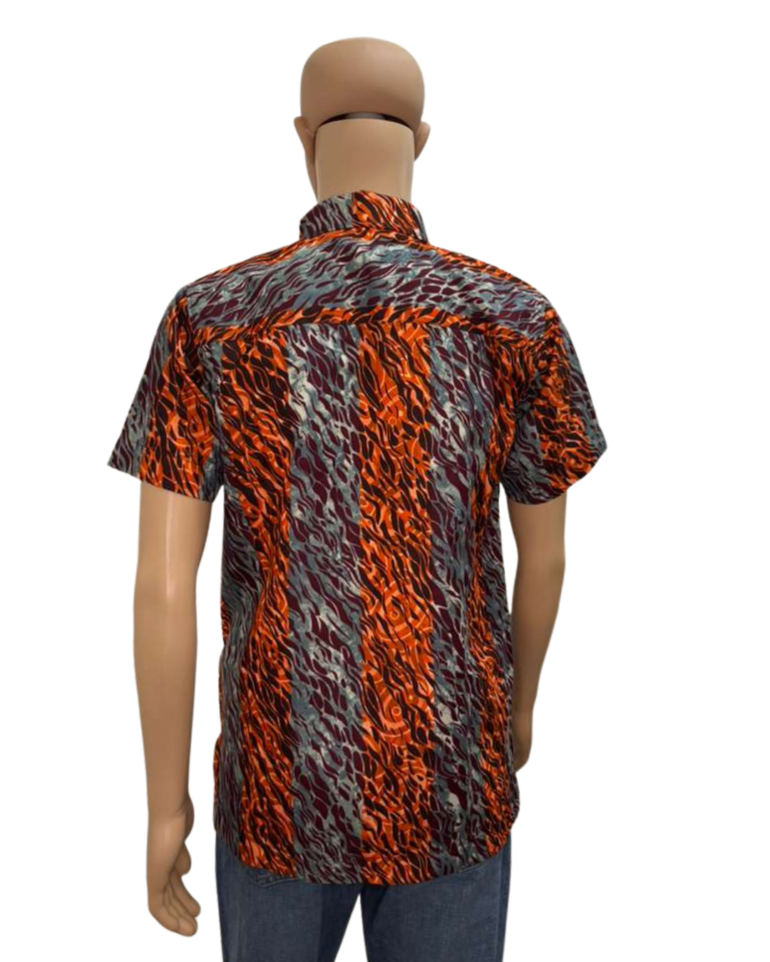 Ashline Button-Up Short Sleeves African Print Shirt