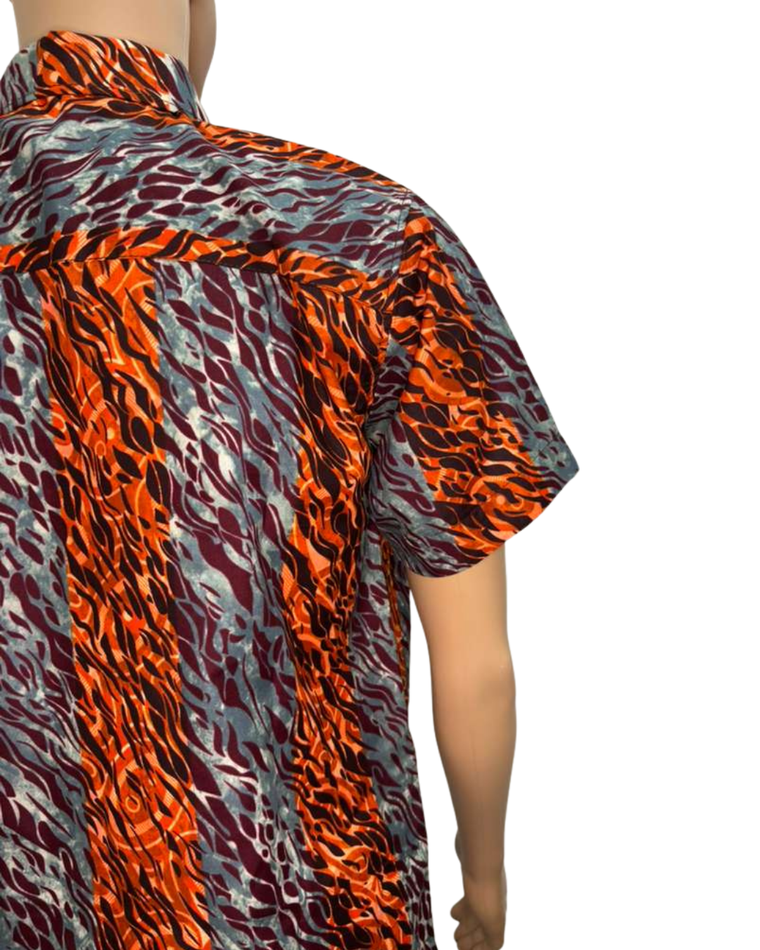 Ashline Button-Up Short Sleeves African Print Shirt