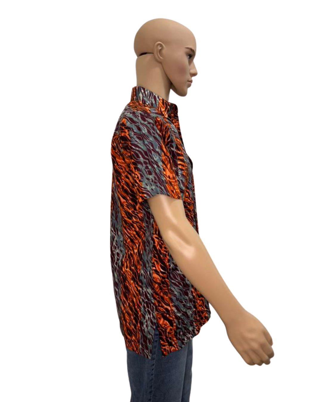 Ashline Button-Up Short Sleeves African Print Shirt