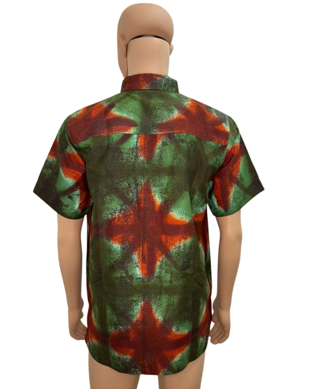 Ember Moss Short-Sleeves African Print Shirt