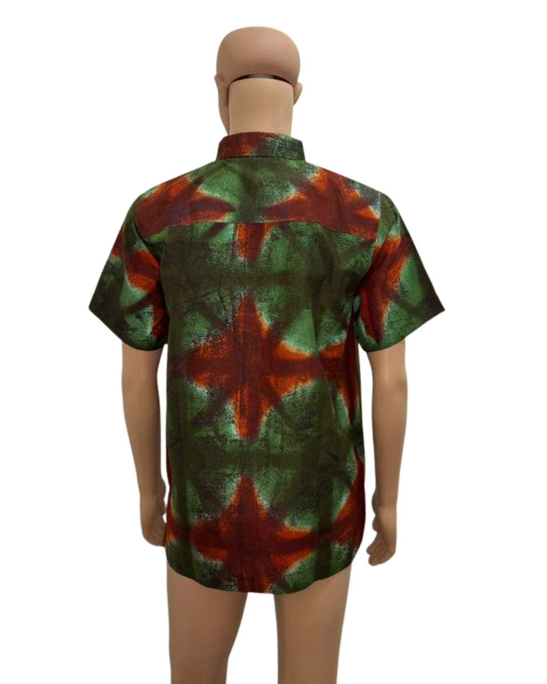 Ember Moss Short-Sleeves African Print Shirt