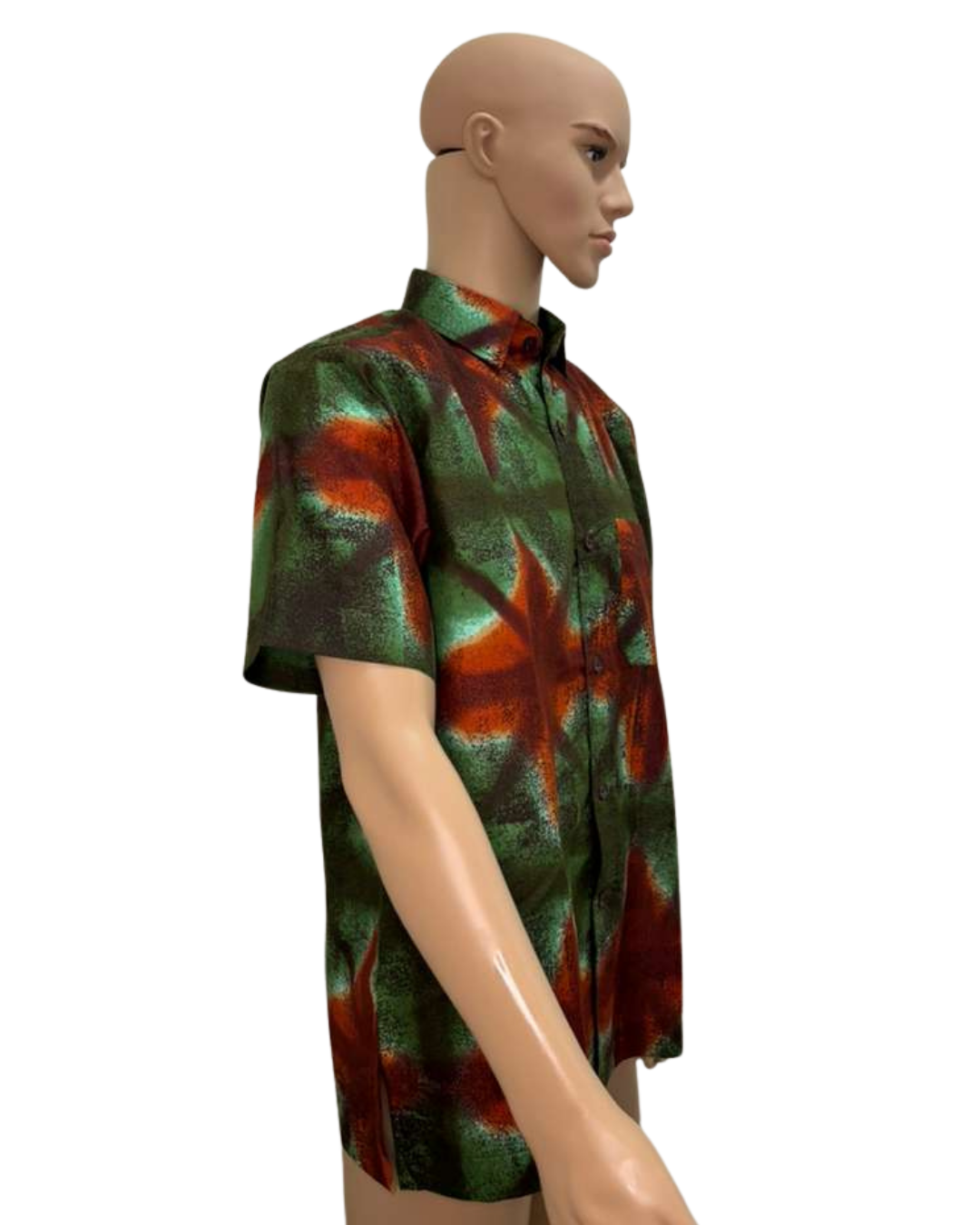 Ember Moss Short-Sleeves African Print Shirt
