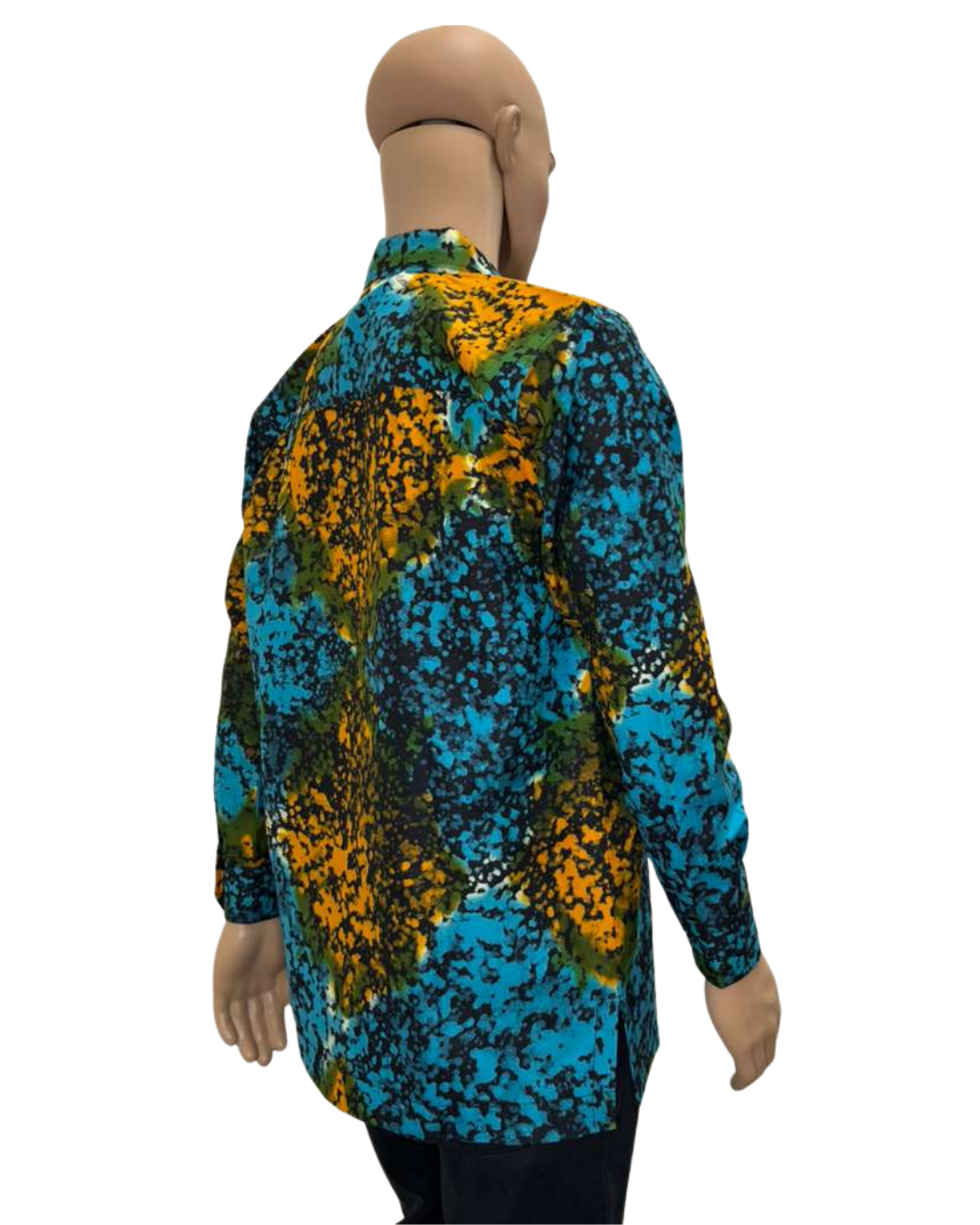 Molten Splash Long-Sleeves African Print Shirt