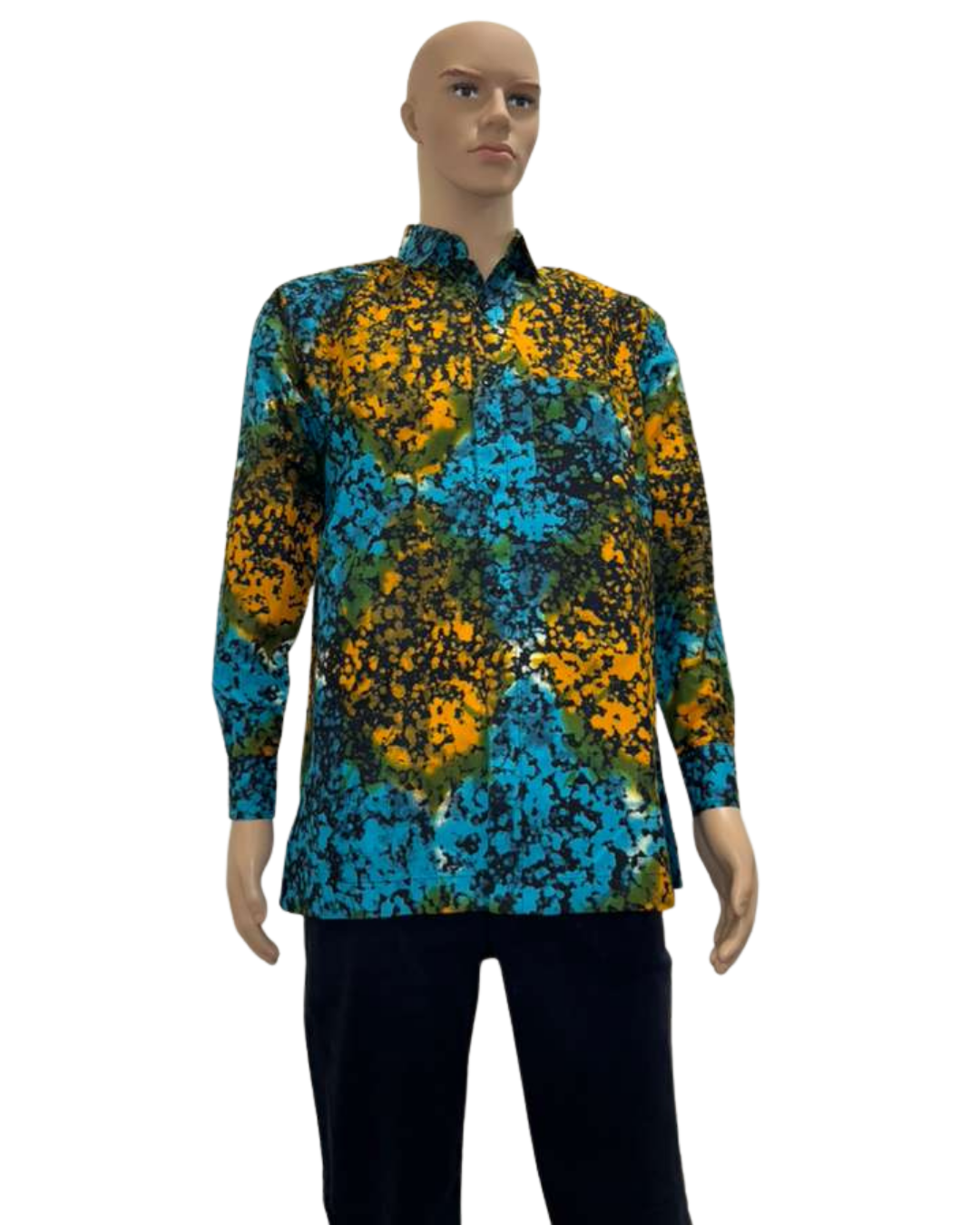 Molten Splash Long-Sleeves African Print Shirt