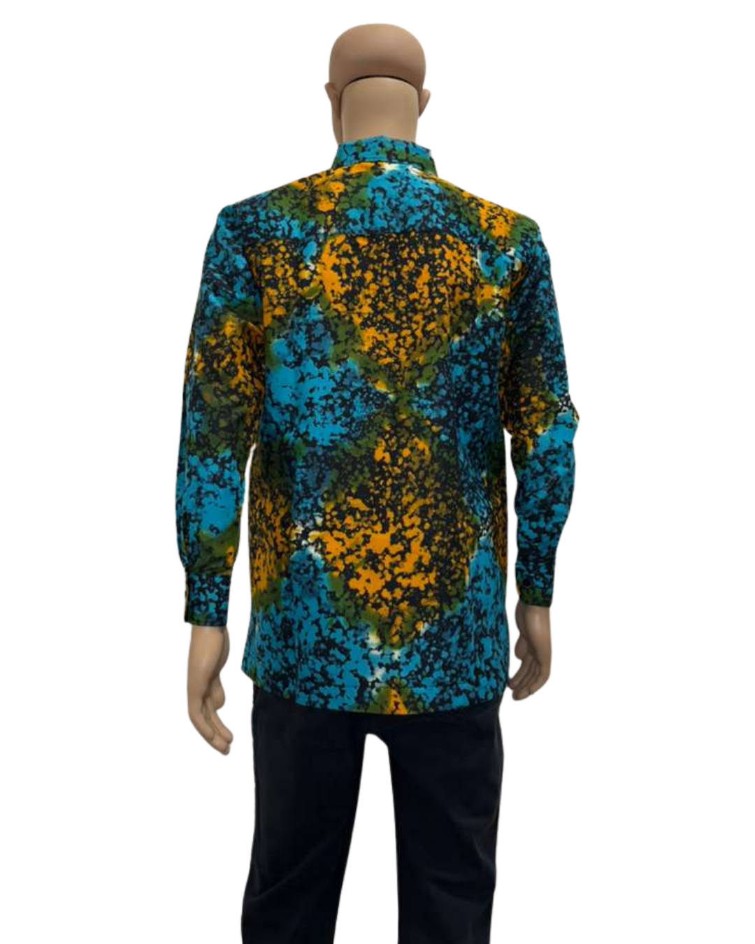 Molten Splash Long-Sleeves African Print Shirt