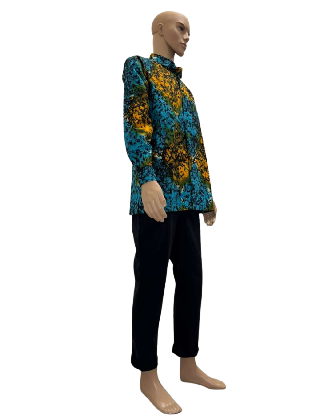 Molten Splash Long-Sleeves African Print Shirt