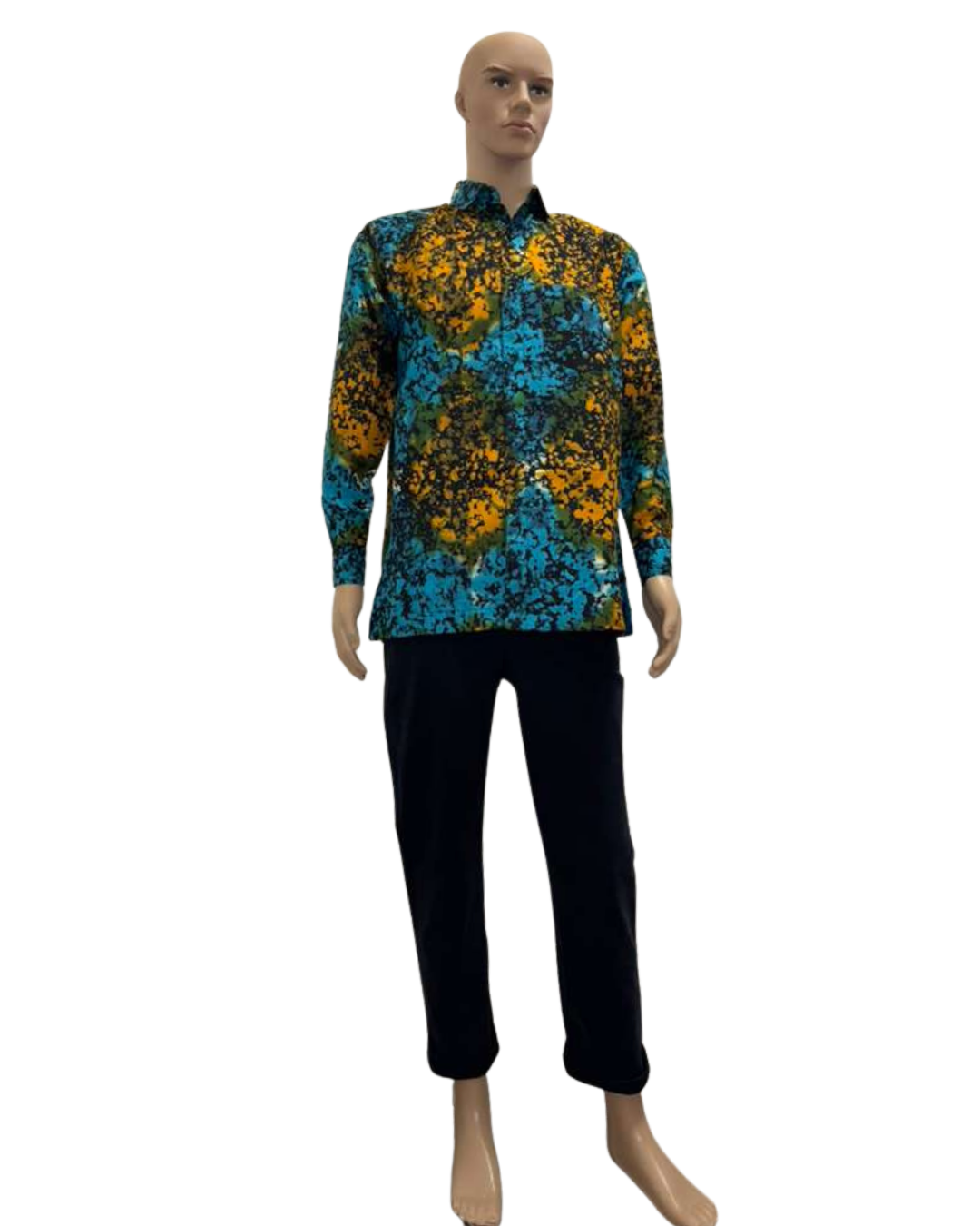 Molten Splash Long-Sleeves African Print Shirt