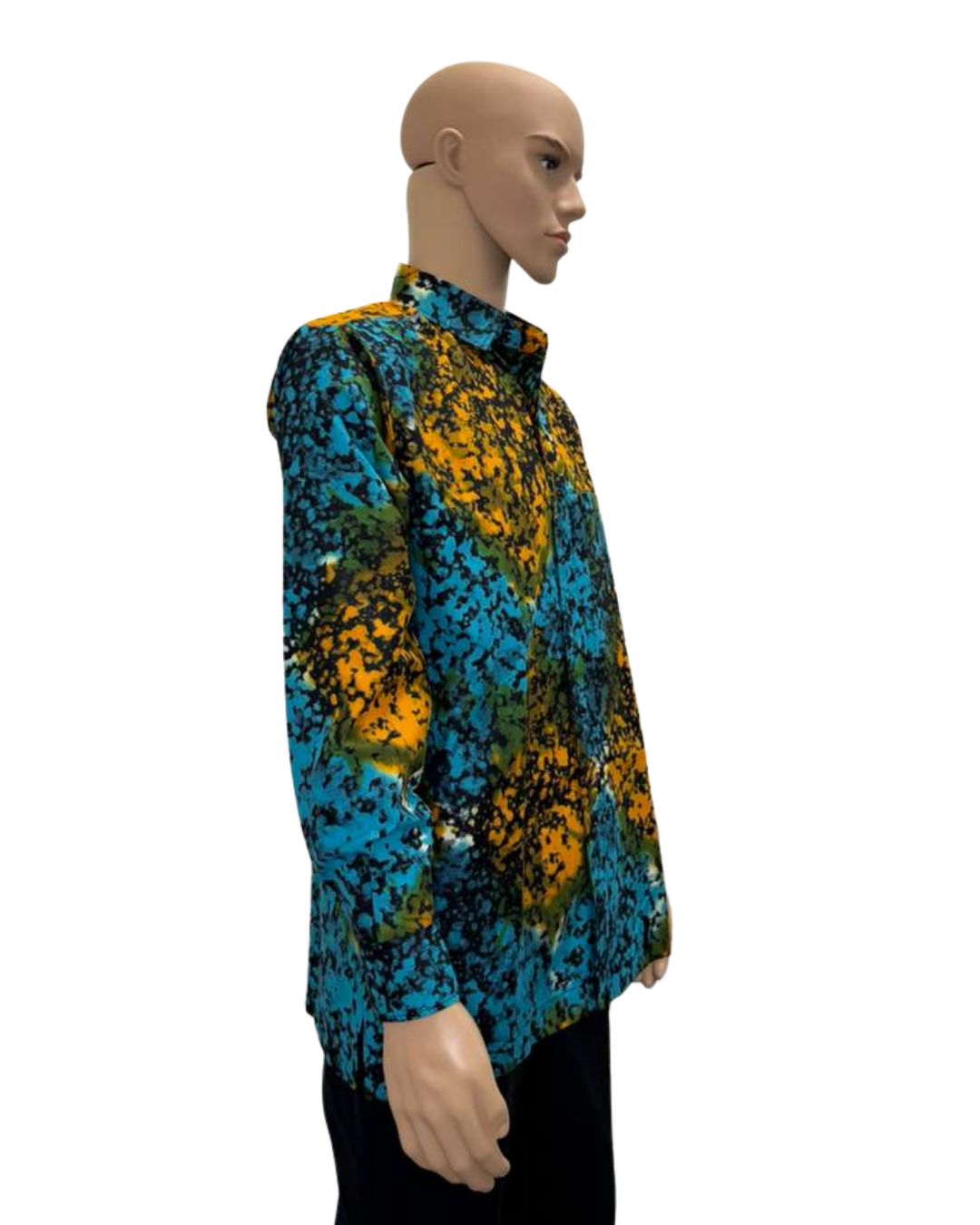 Molten Splash Long-Sleeves African Print Shirt