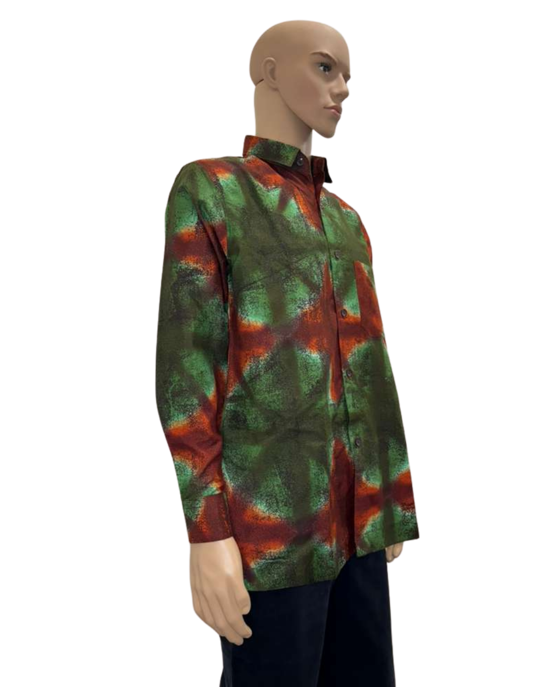 Ember Moss Long-Sleeves African Print Shirt