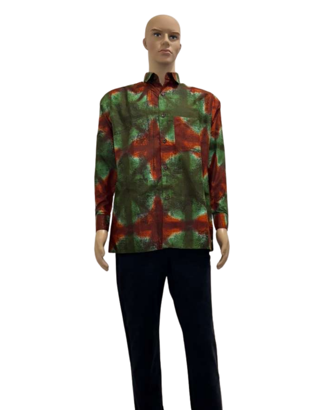 Ember Moss Long-Sleeves African Print Shirt