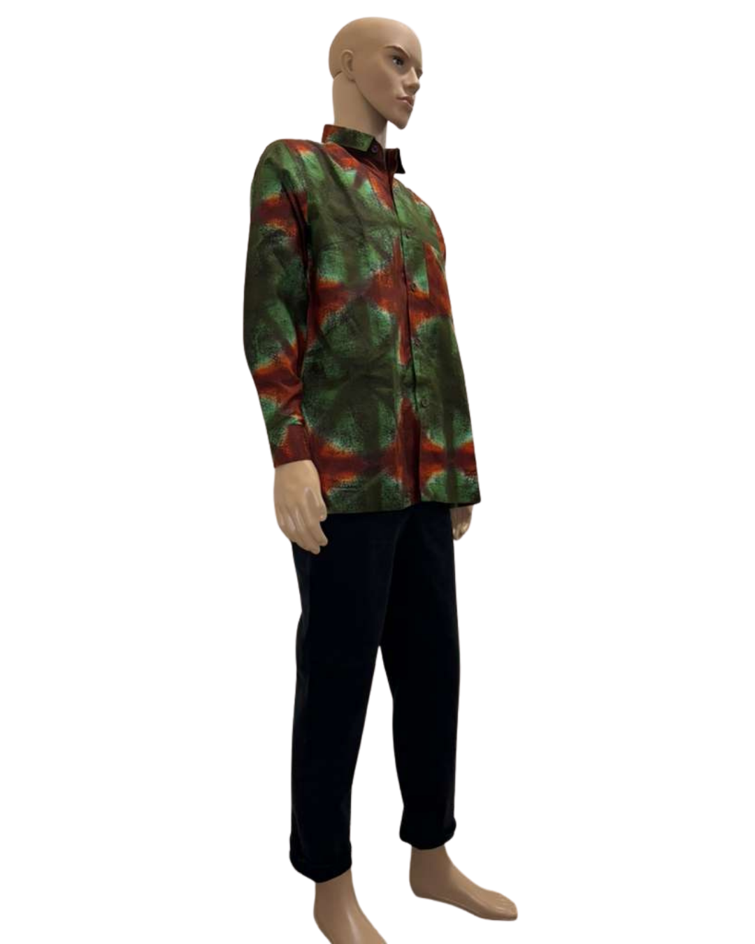 Ember Moss Long-Sleeves African Print Shirt