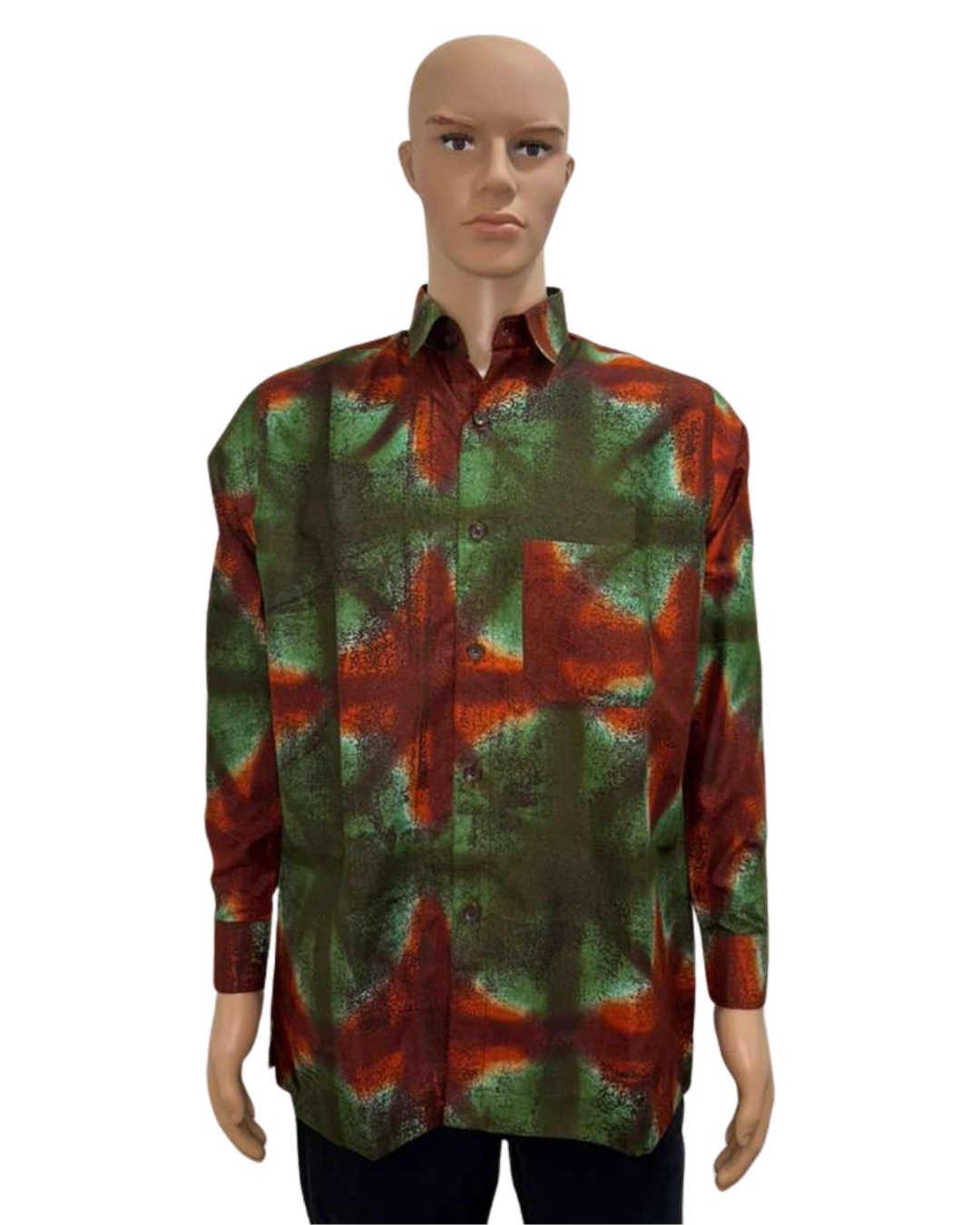 Ember Moss Long-Sleeves African Print Shirt