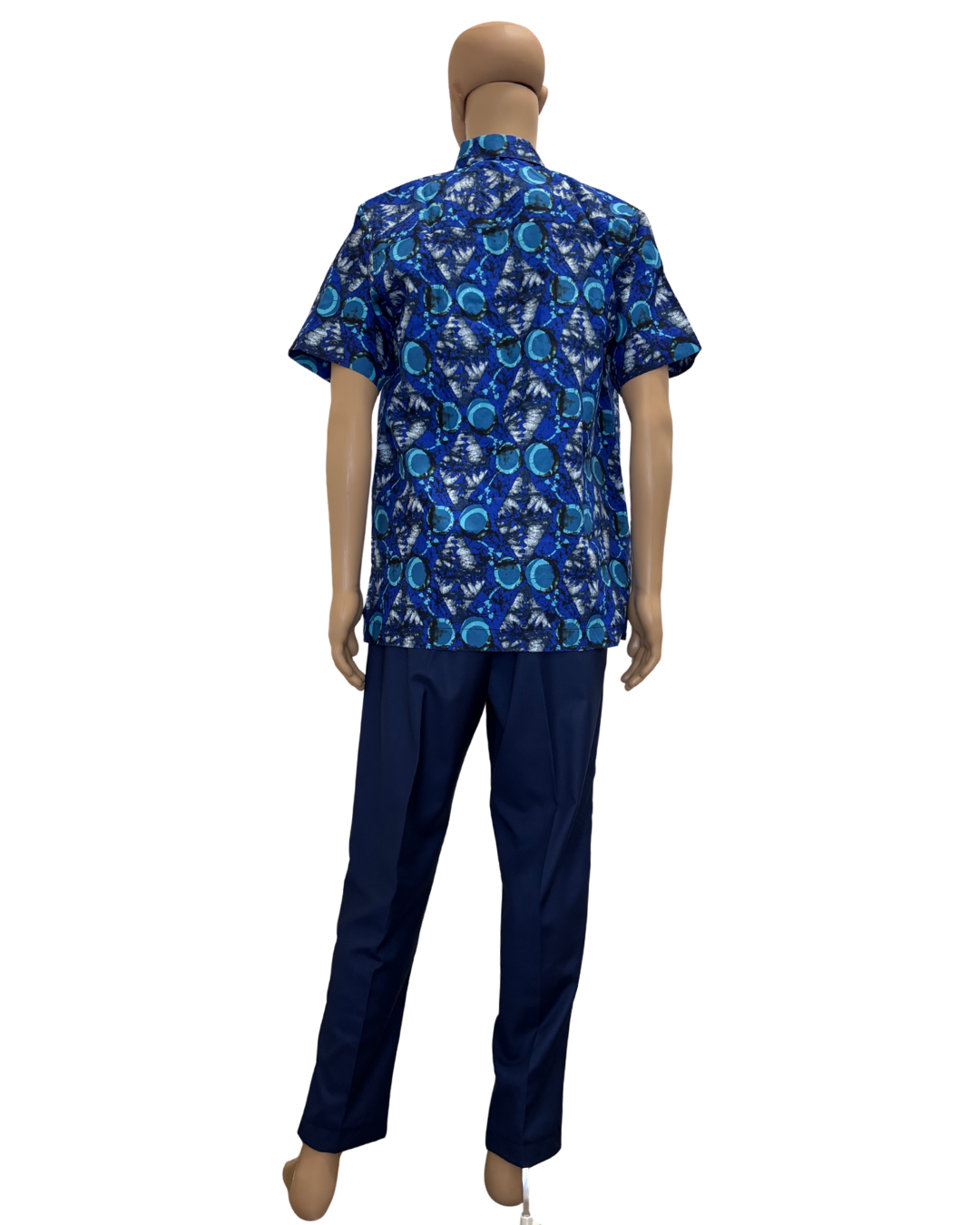 Blue Orbit Short Sleeves  African Print Shirt