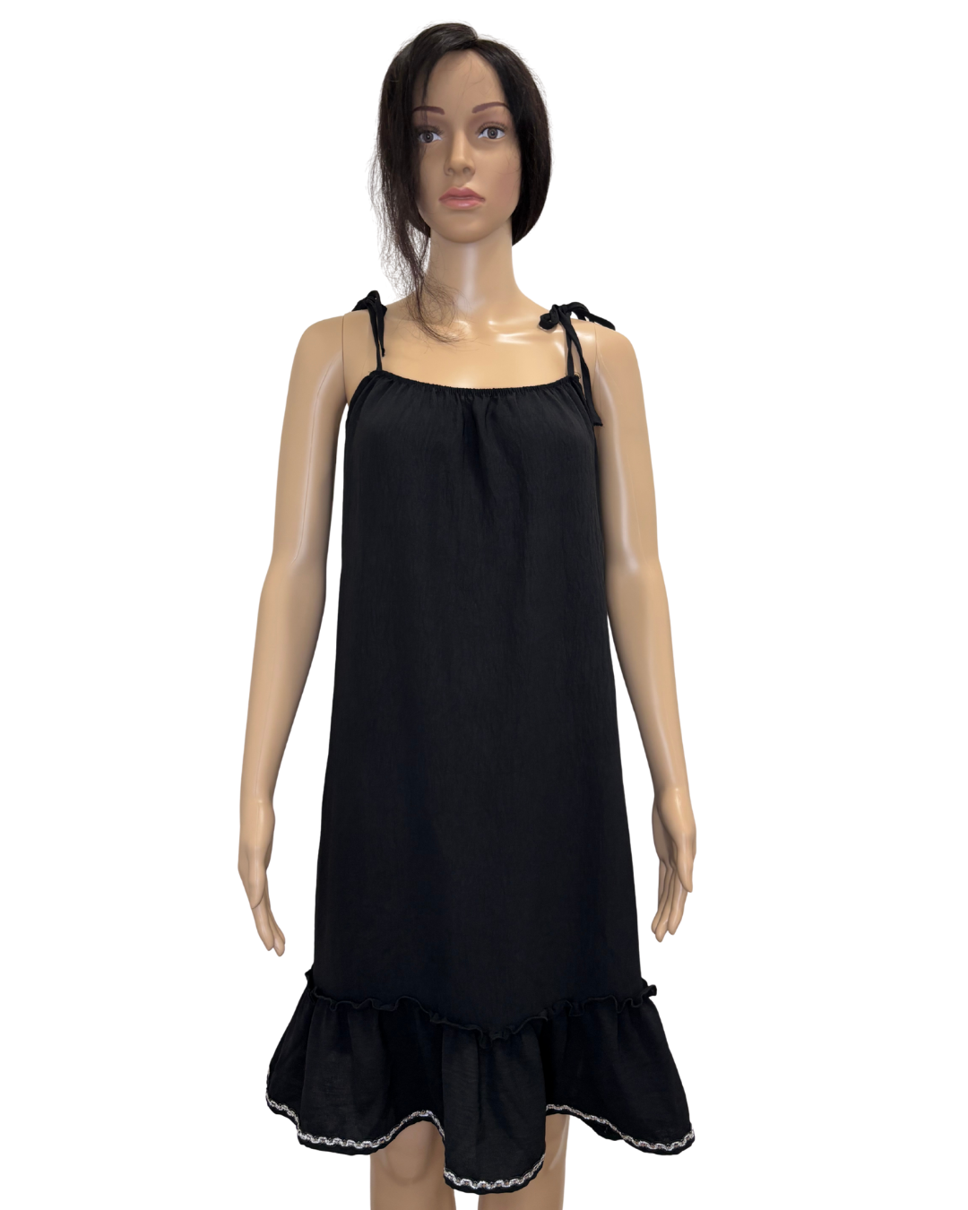 Raven Tie-Strap Mini Dress