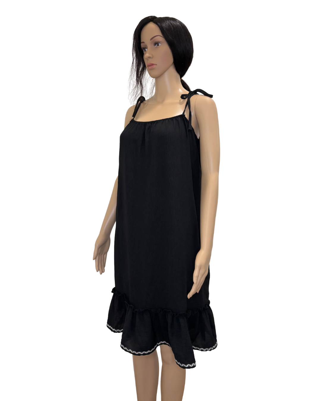 Raven Tie-Strap Mini Dress