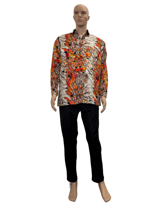 Lava Lane Long Sleeves African Print Shirt