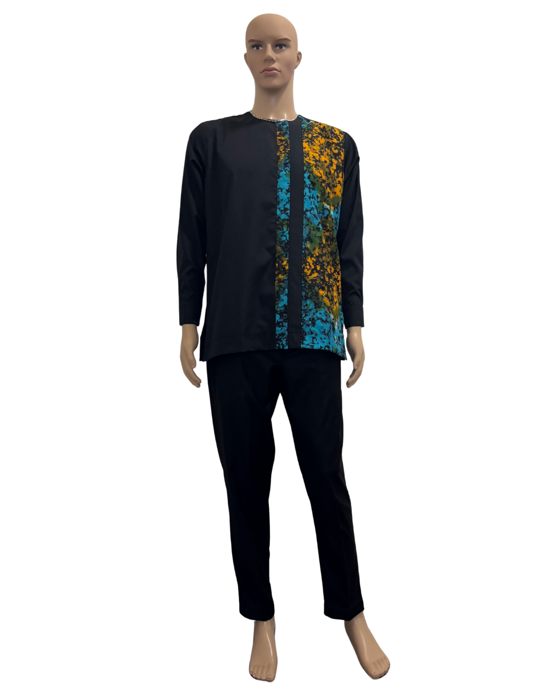 Molten Splash Arc Long Sleeves African Print Shirt