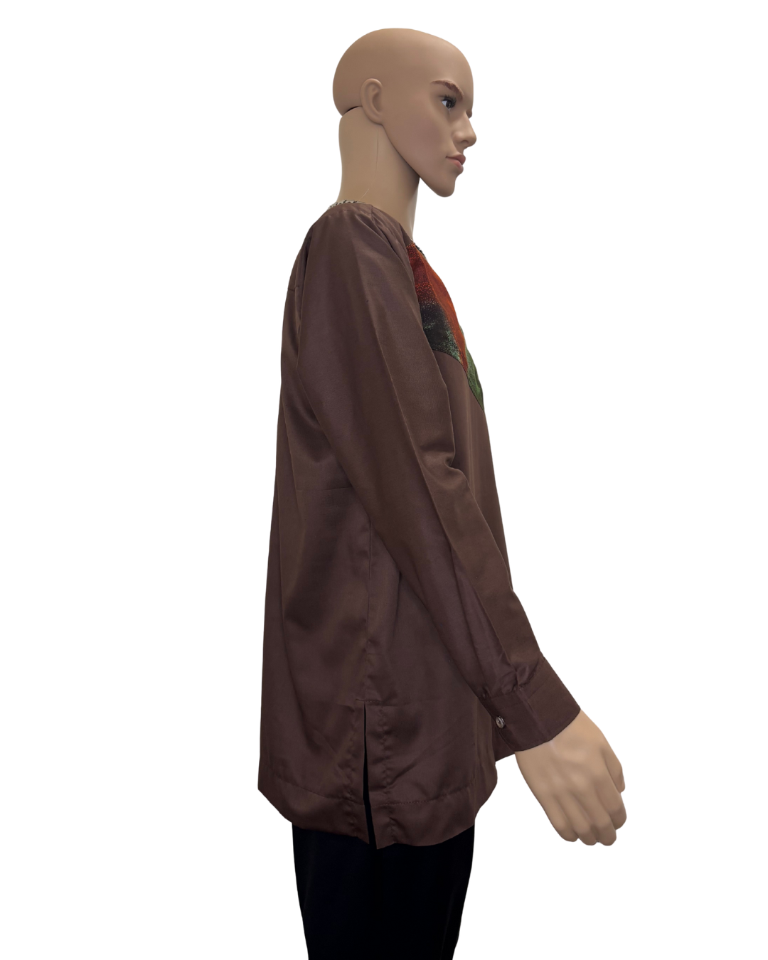 Choco Ember Long Sleeves African Print Shirt