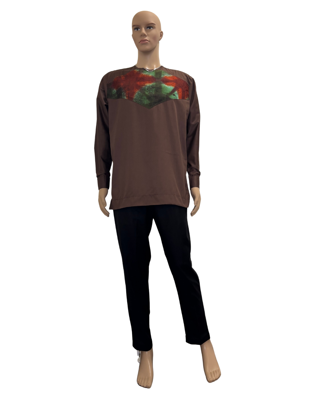 Choco Ember Long Sleeves African Print Shirt