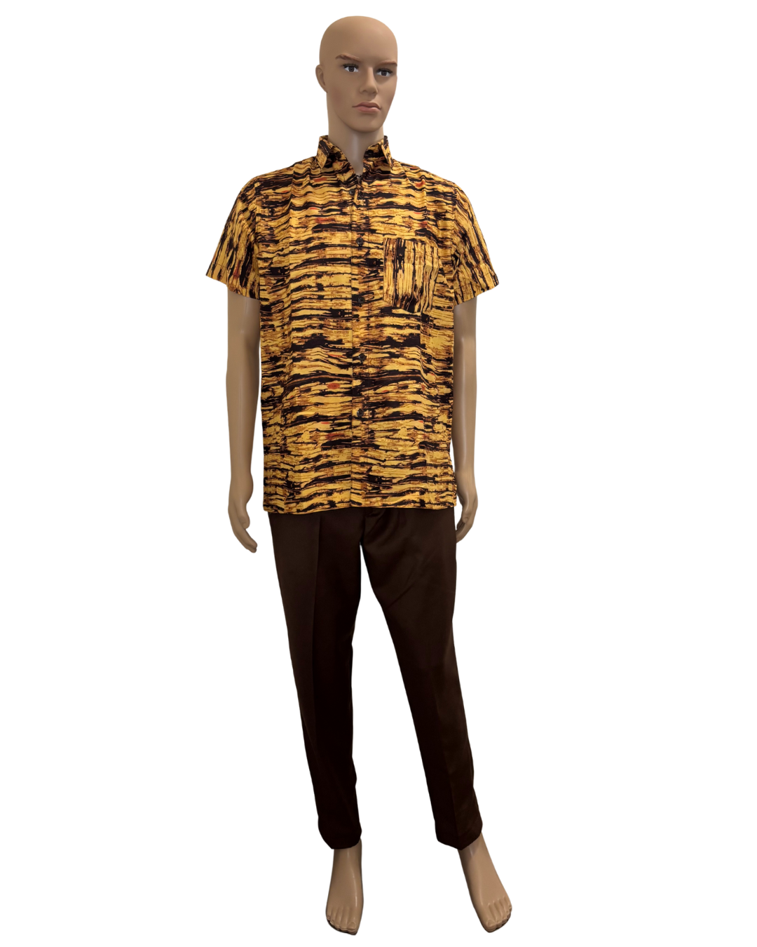 Marbled Mood Short Sleeves African Print Shirt
