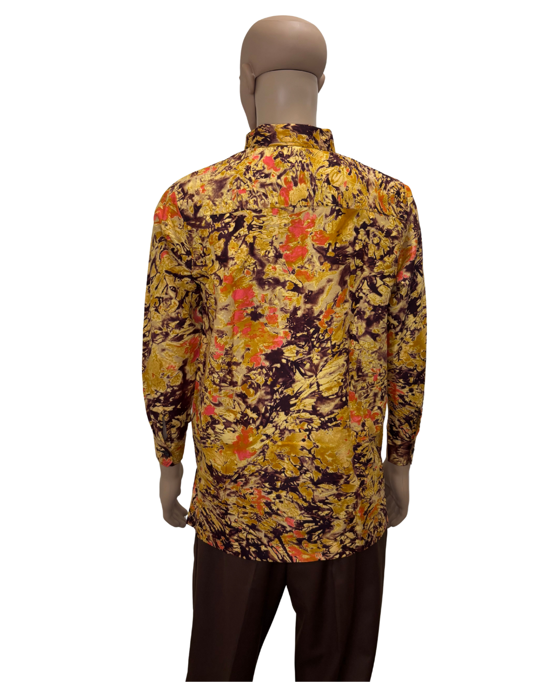 Butterscotch Splash Long Sleeves African Print Shirt