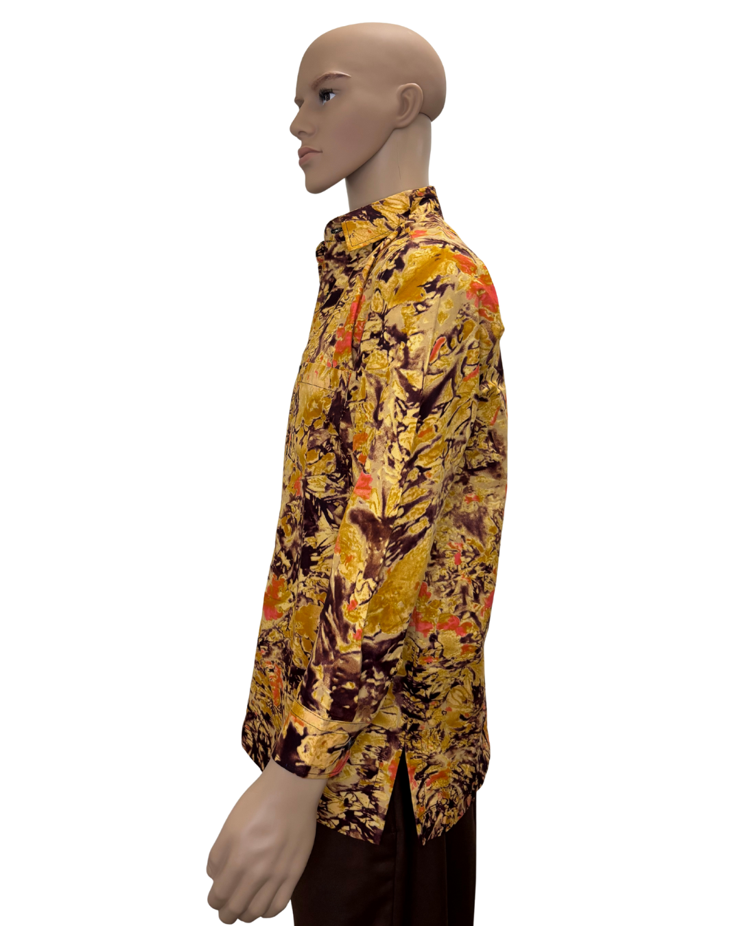 Butterscotch Splash Long Sleeves African Print Shirt