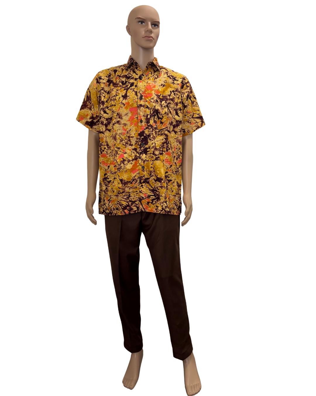 Butterscotch Splash Short Sleeves African Print Shirt