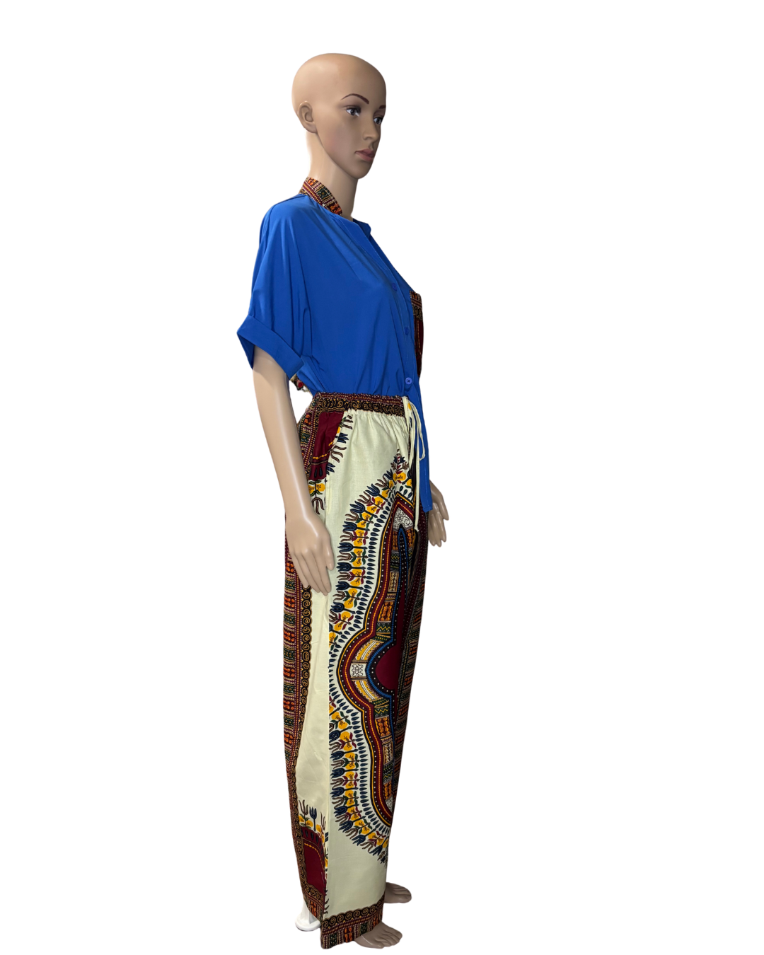 Royal Blue Dashiki Two-Piece Set