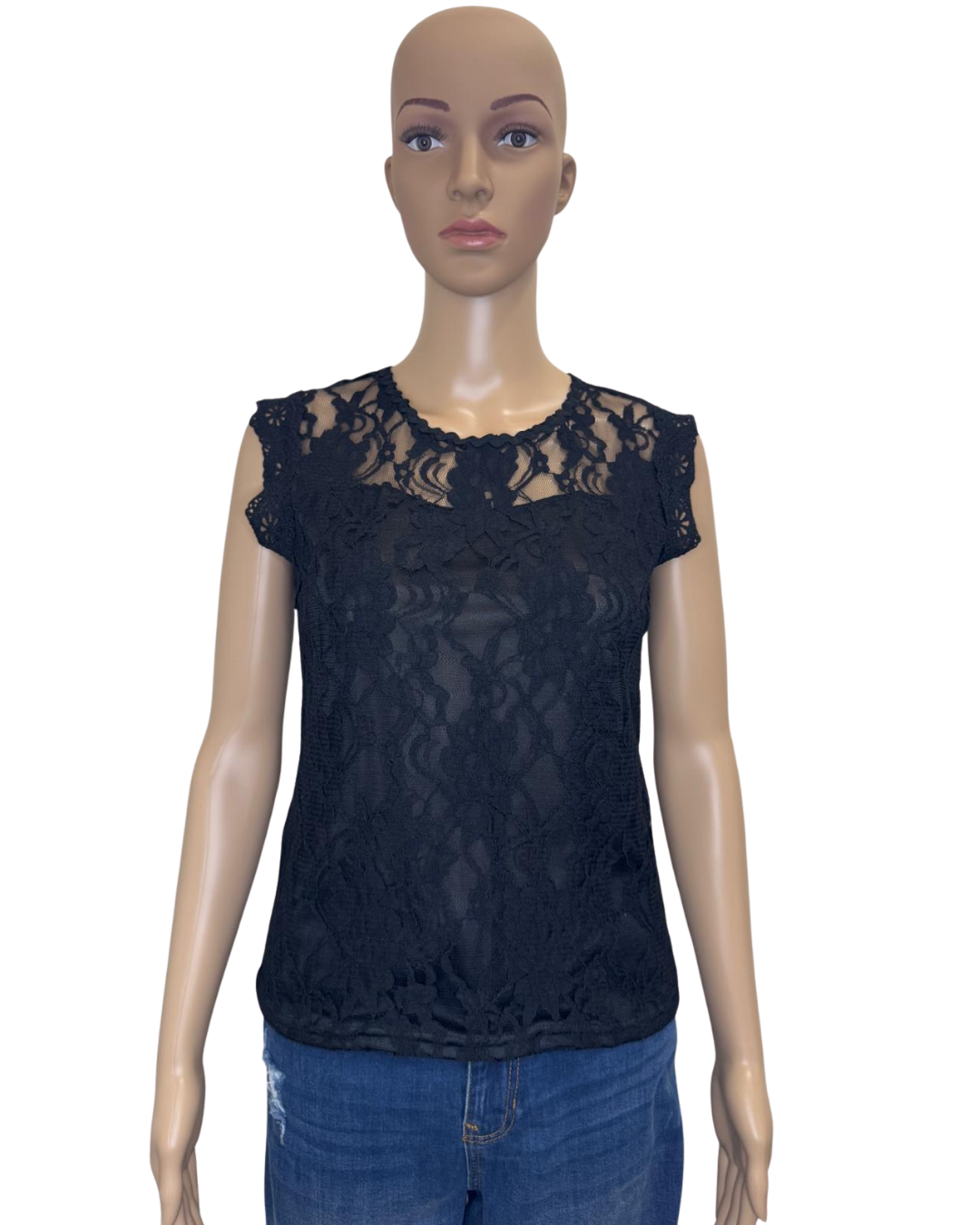 Midnight Lace Sheer Top