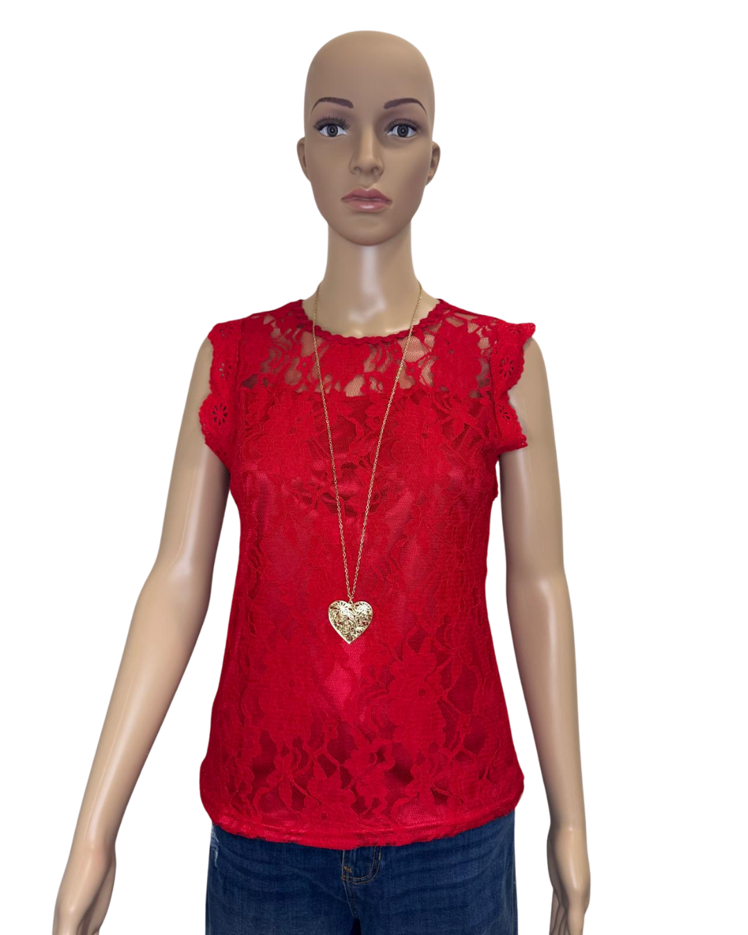 Scarlet Lace Sheer Top