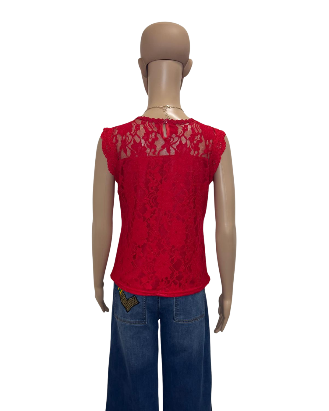 Scarlet Lace Sheer Top