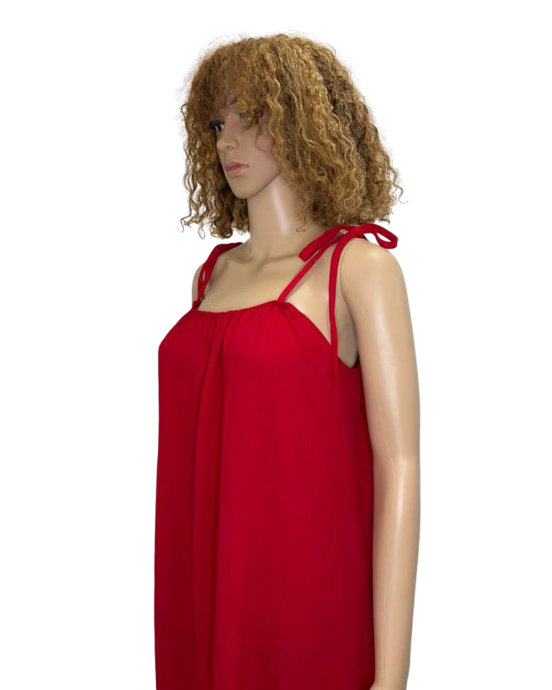 Red Bloom Drape Dress