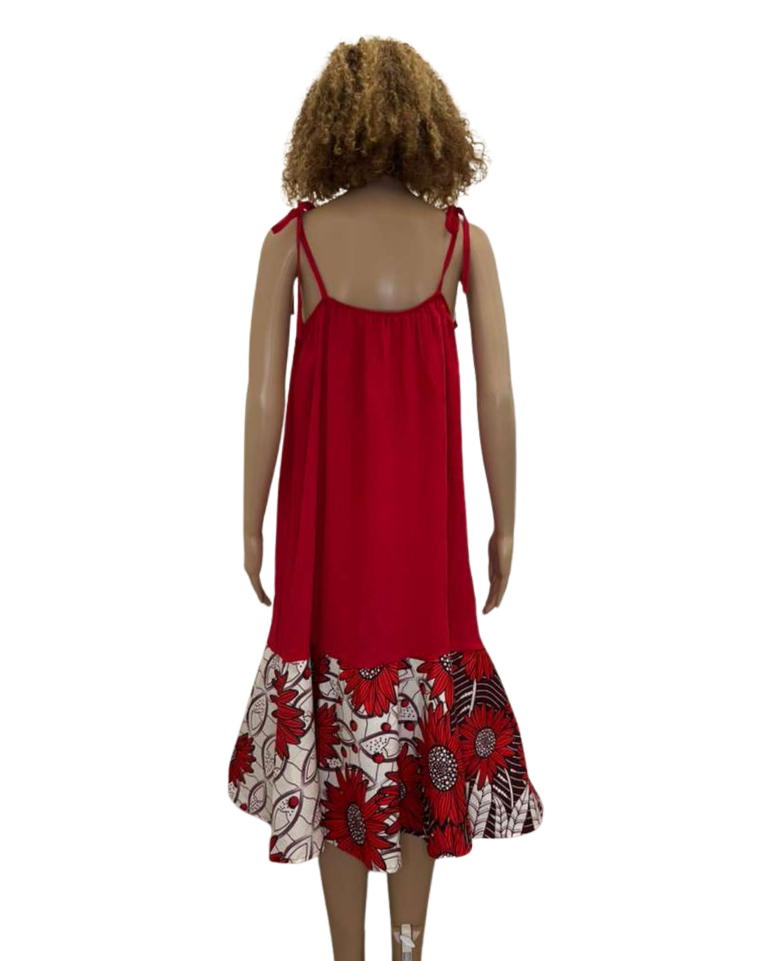 Red Bloom Drape Dress
