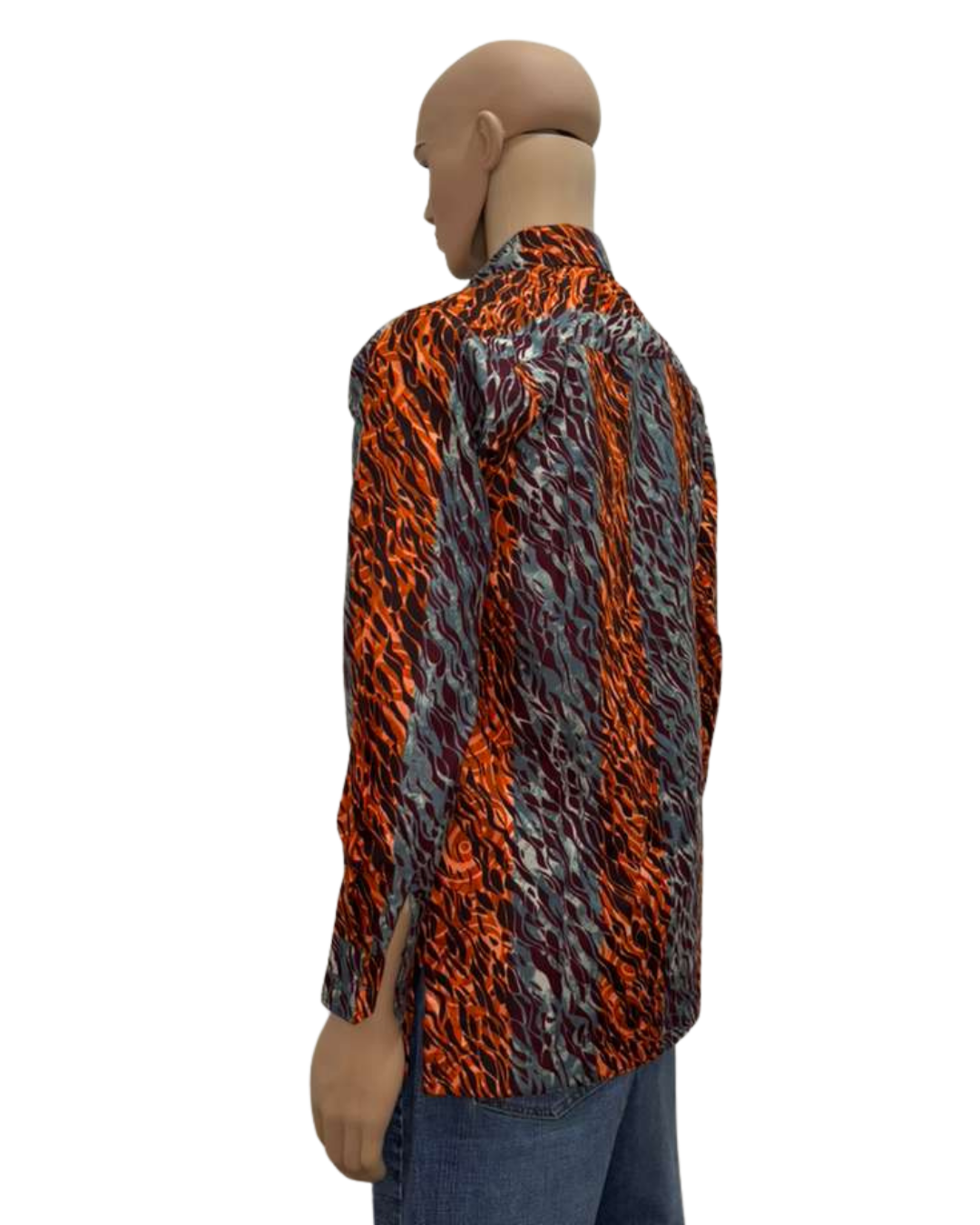 Ashline Button-Up Long Sleeves African Print Shirt