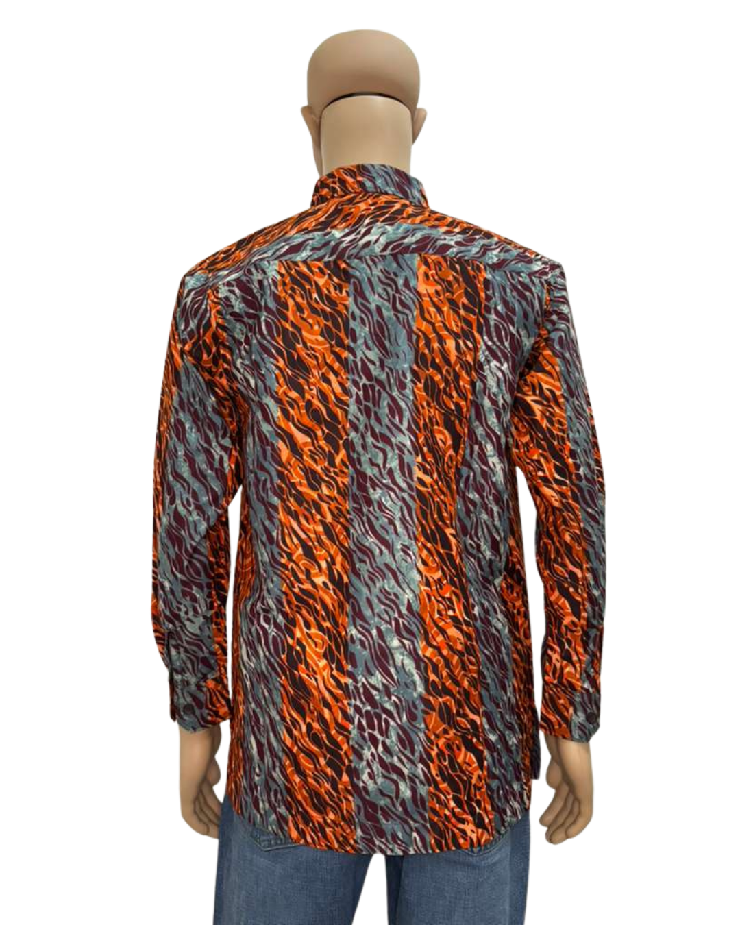 Ashline Button-Up Long Sleeves African Print Shirt