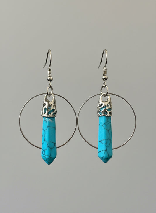 Turquoise Halo Earrings