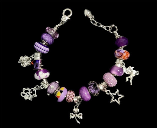 Amethyst Whimsy Charm Bracelet
