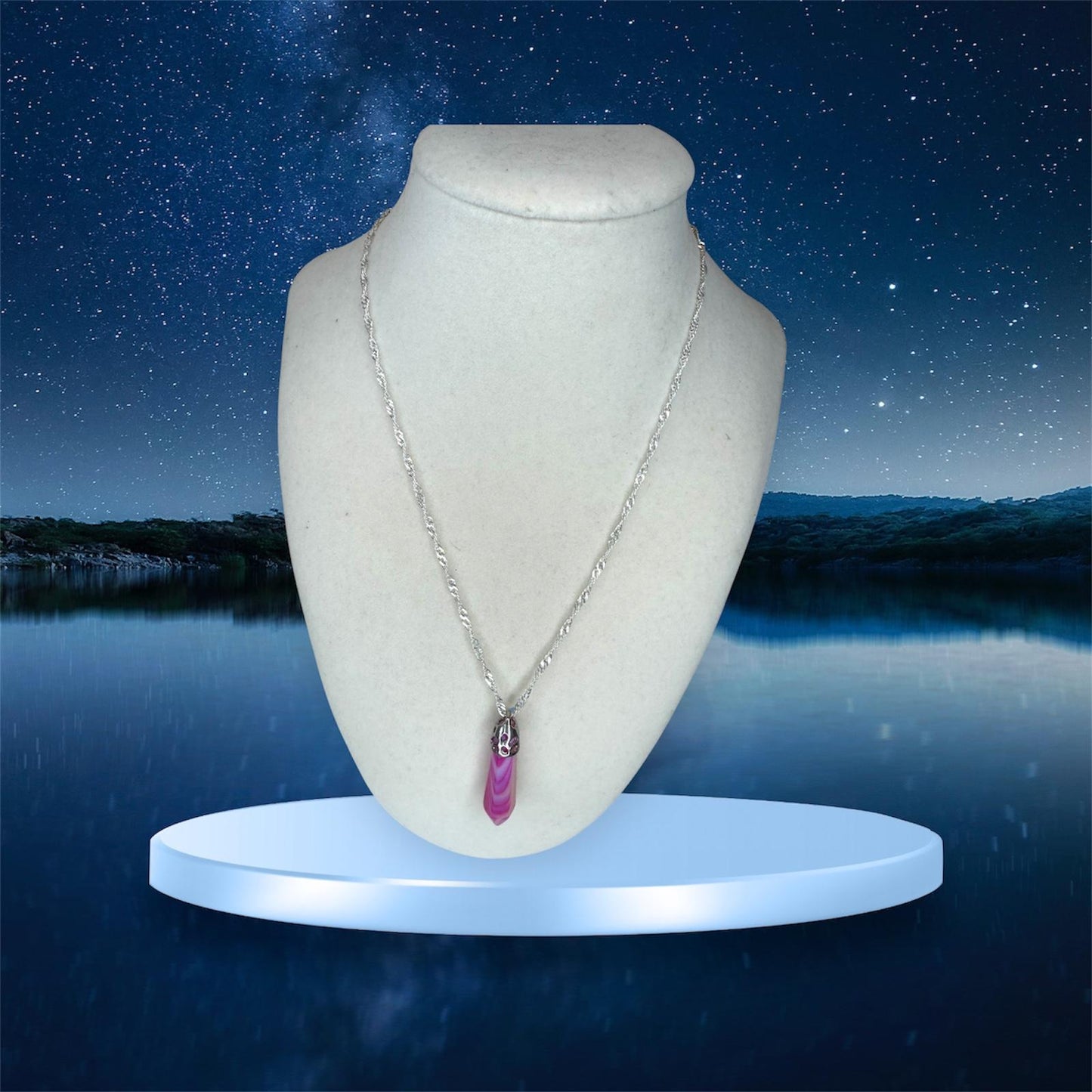 Silver Necklace with Pendants