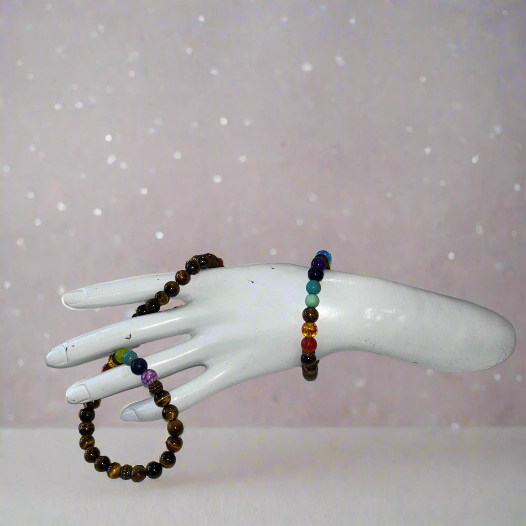 Tiger Glow Beaded Bracelet