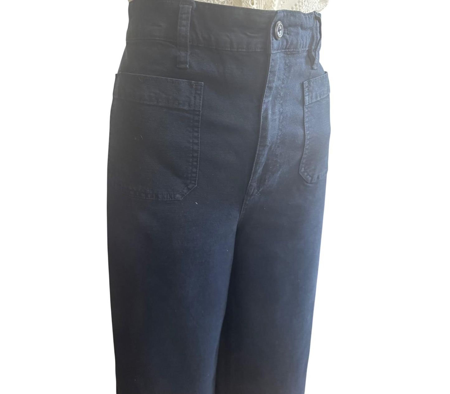 High-Waist Wide Leg Cotton Linen Pants