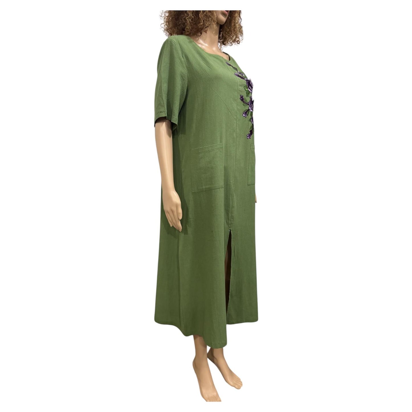 Olive Bloom Pocket Dress
