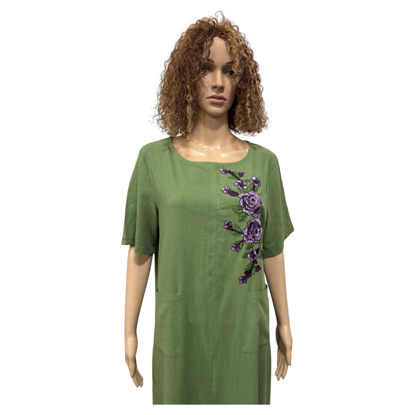 Olive Bloom Pocket Dress